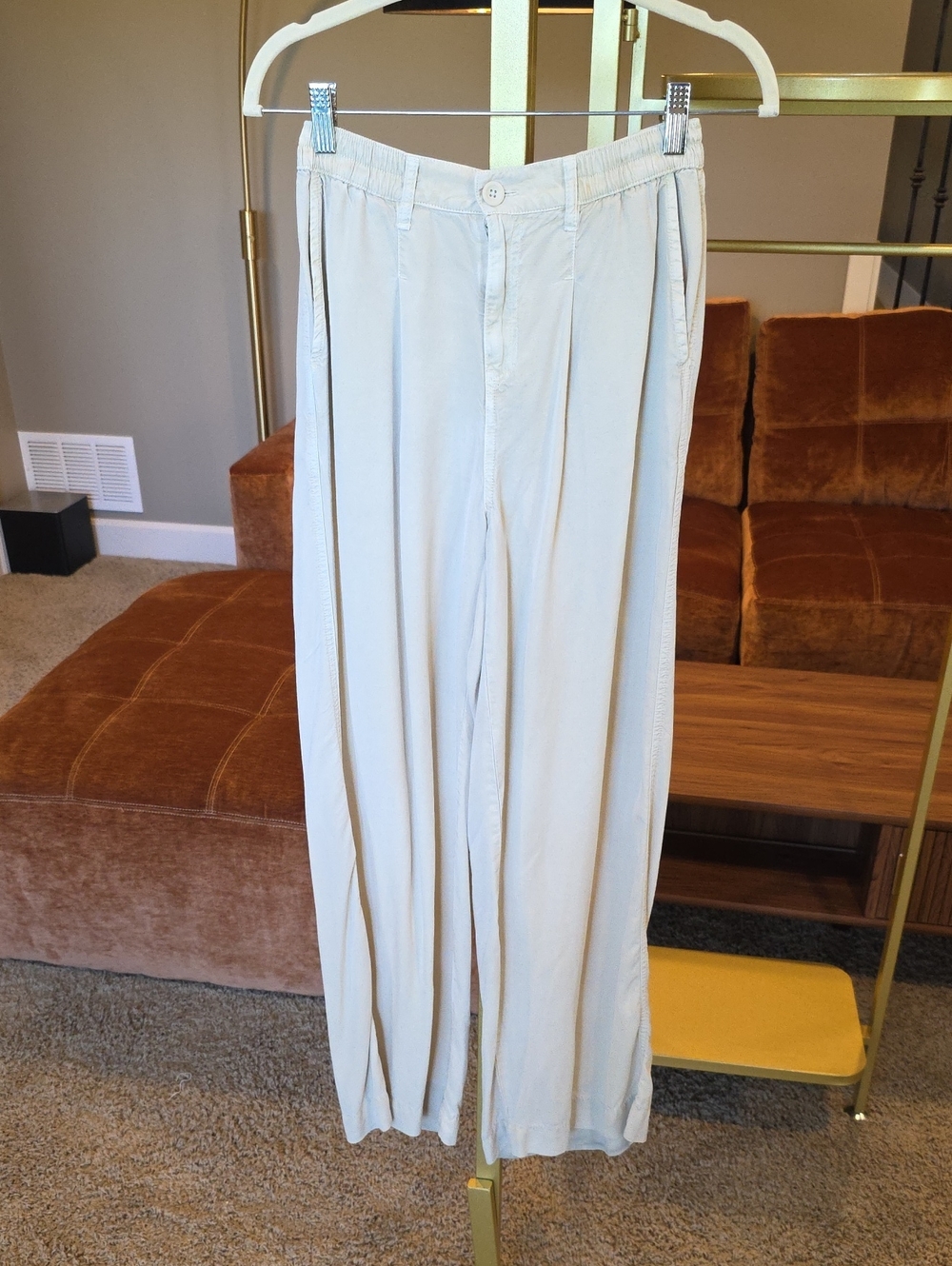 aerie Womens Light Beige Pleated Casual Chinos